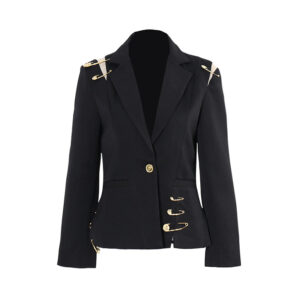 Shoulder Mesh Pin Decoration Blazer