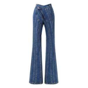 Navy Blue Multi Line Jeans