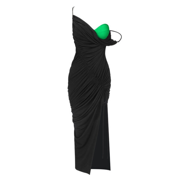 Stylish B-Color Maxi Evening Dress