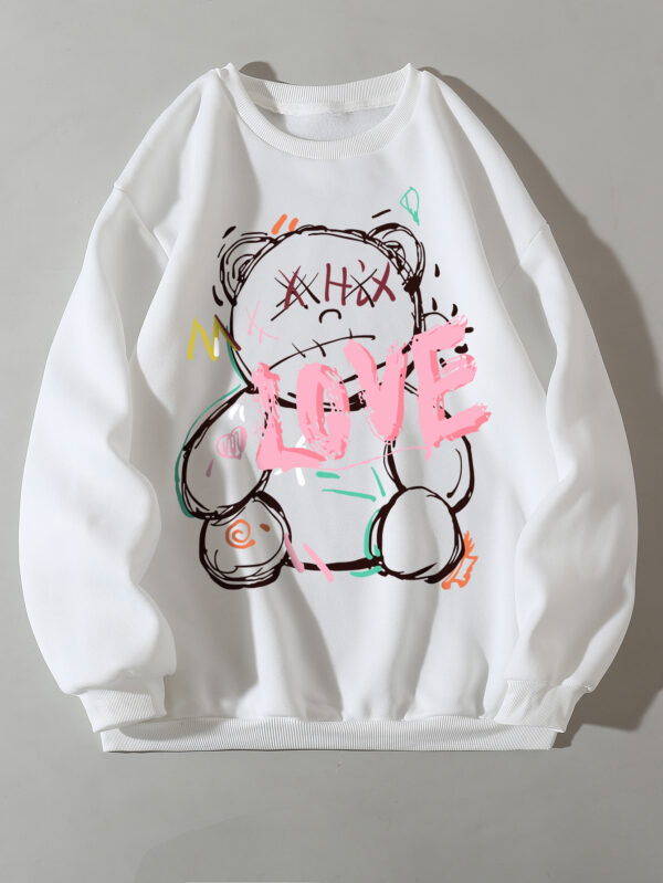 Cartoon Bear Print Sweatshirt