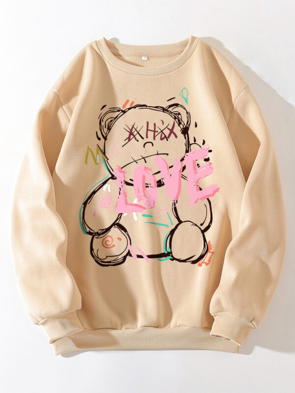 Cartoon Bear Print Sweatshirt