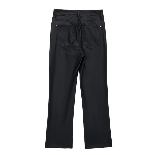 Casual Leather Bootcut Trousers