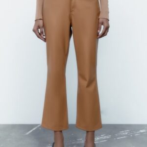 Casual Leather Bootcut Trousers