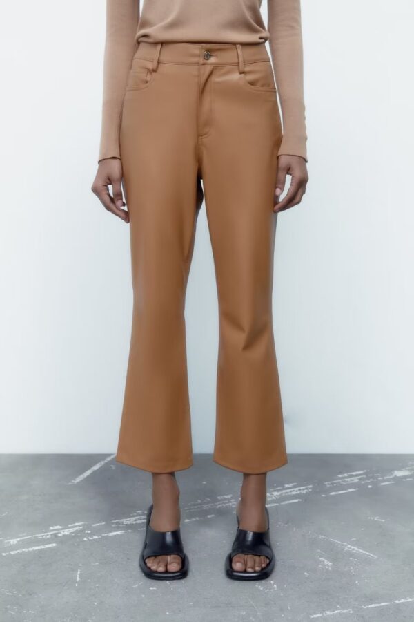 Casual Leather Bootcut Trousers