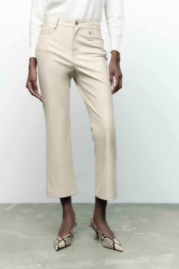 Casual Leather Bootcut Trousers