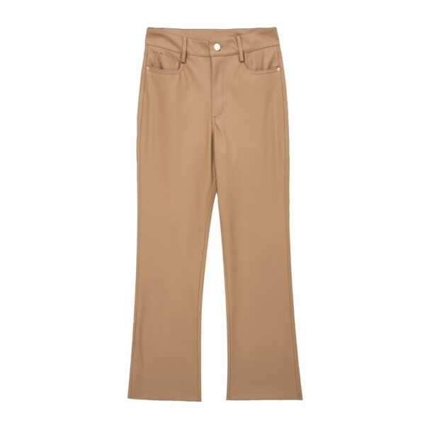 Casual Leather Bootcut Trousers