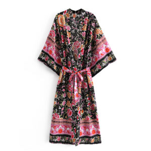 Boheme Printed Long Kimono