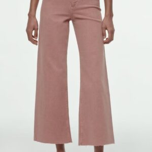 Pink Washed Frayed Hem Cropped Jeans