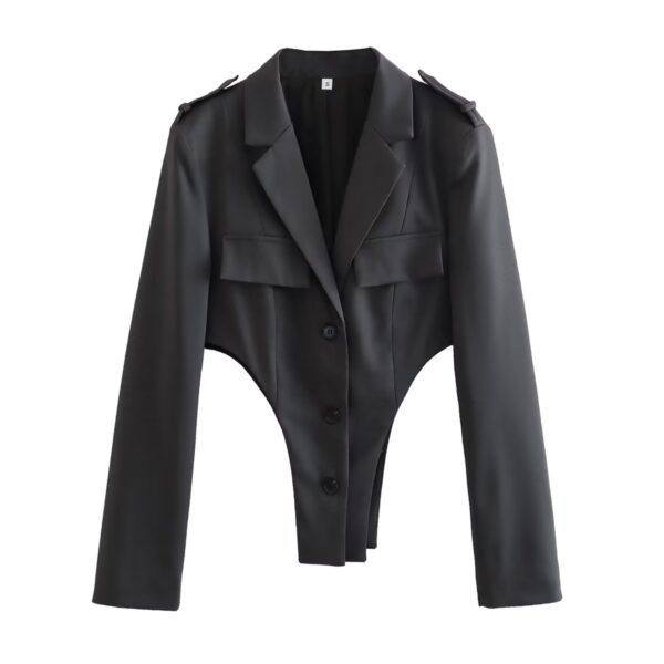 Buttoned Bodysuit Type Blazer