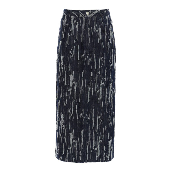 Worn Out Texture Midi Skirt