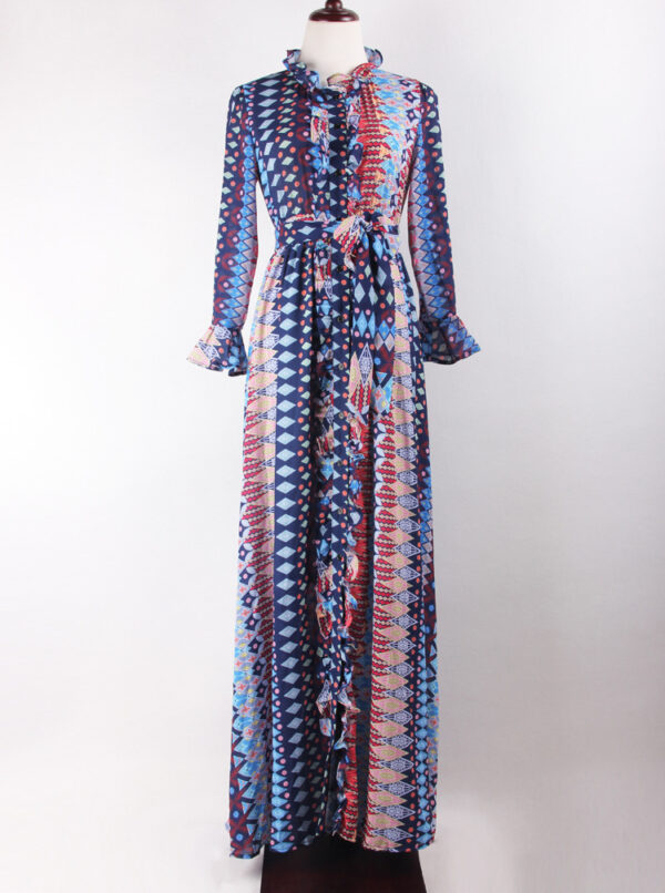 Geometric Abstract Print Maxi Dress