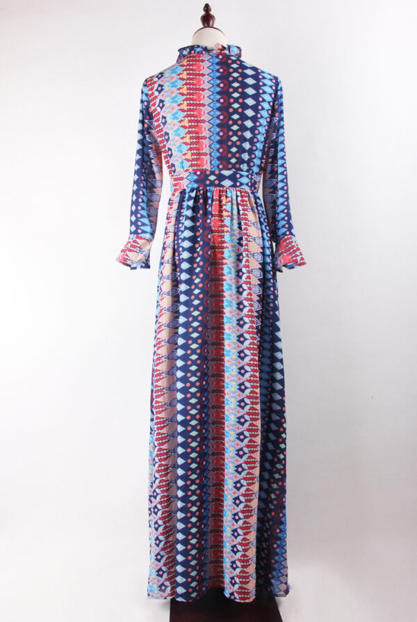 Geometric Abstract Print Maxi Dress