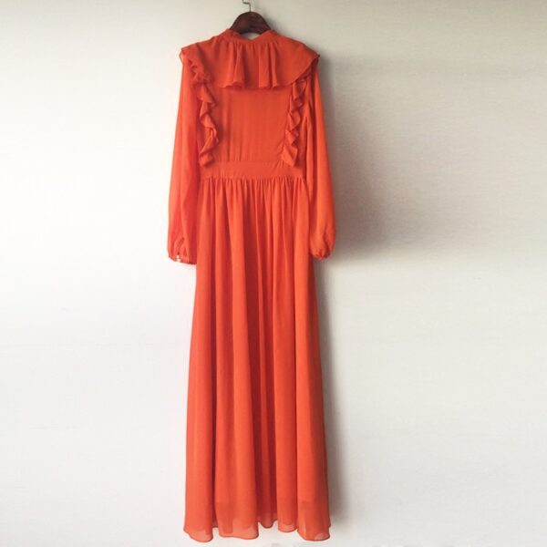 Elegant Lantern Sleeve Maxi Dress