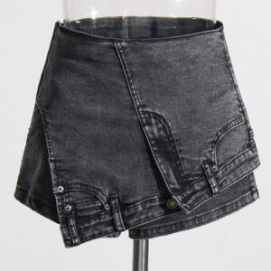 Denim Irregular Asymmetric Shorts