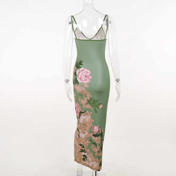 Art Nouveau Print Maxi Dress