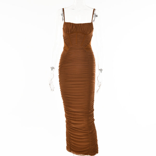 Bodycon Pleated Maxi Dress