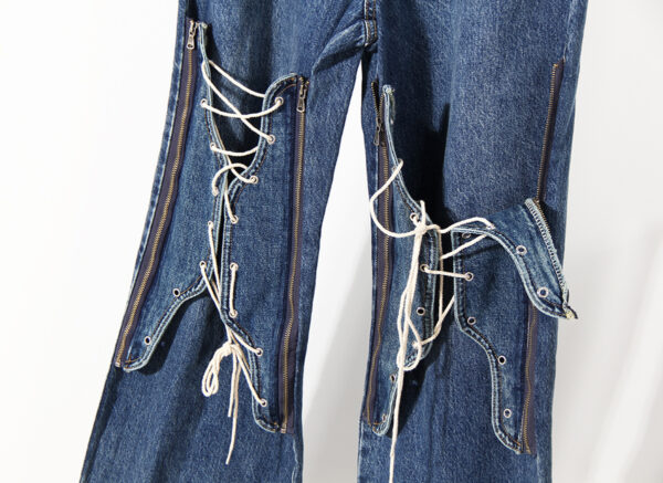 Lace-Up Decoration Loose Jeans