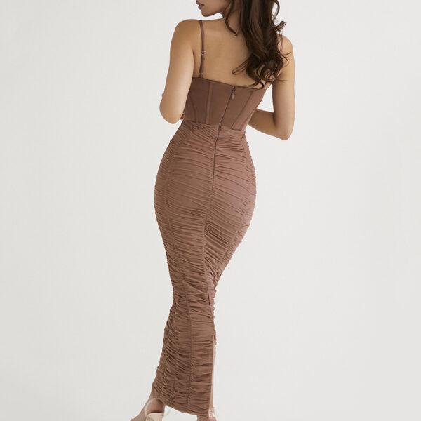 Bodycon Pleated Maxi Dress