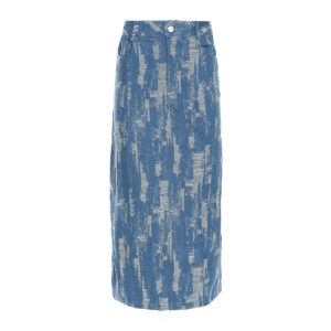 Worn Out Texture Midi Skirt