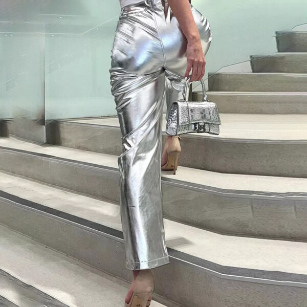 Reflective Leather Pants