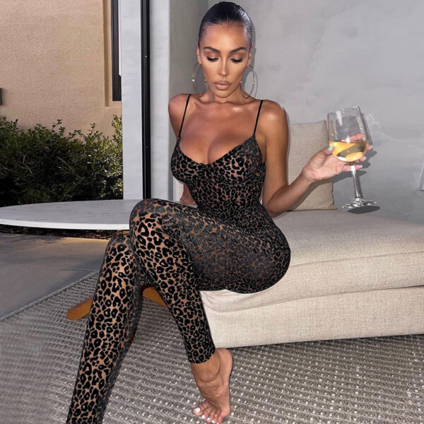 Sexy Skinny Leopard Imprint Jumpsuit