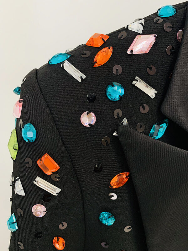 Colorful Crystal Decoration Blazer Suit