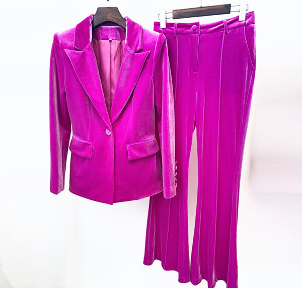 Elegant Velvet Blazer Suit