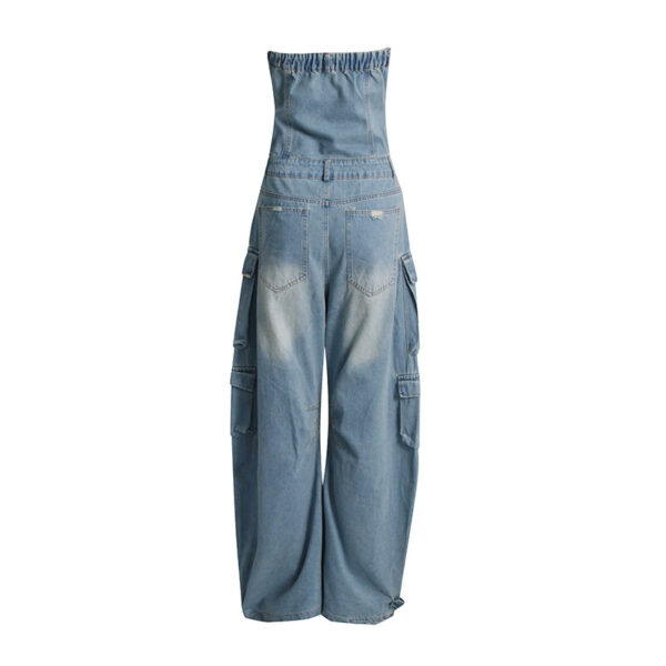 Sexy Cargo Denim Jumpsuit